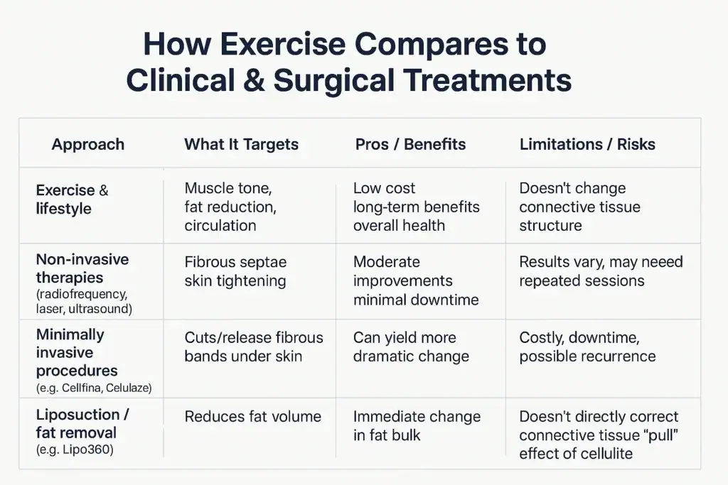 Sculpting Your Bum: Can Toning Exercises Really Reduce Cellulite? 2 How exercise compares to treatments from Lipo 360 Rugby